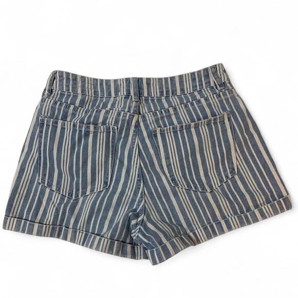 PacSun Blue and White Striped Denim Shorts Mom Short Size 27 - Picture 4 of 4